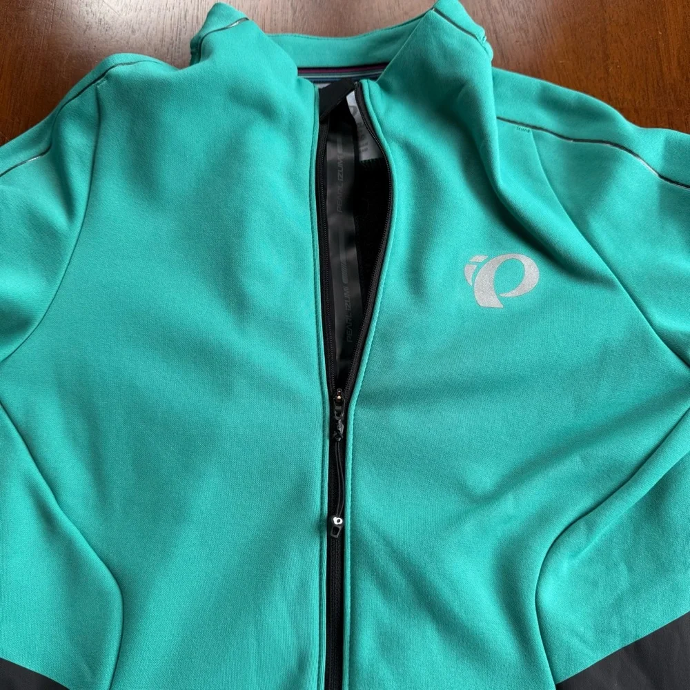 Pearl Izumi Women’s Teal Black Long-Sleeve Cycling Jersey Bottle Pockets Medium - Picture 9 of 9